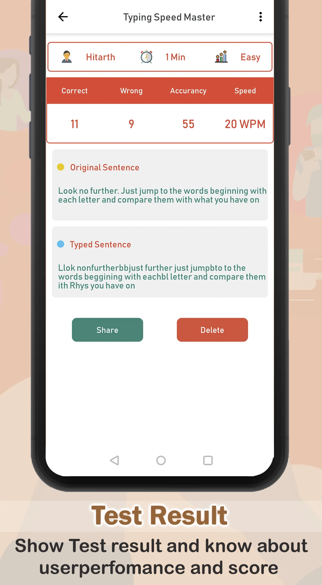 Typing speed Test Learn typing screenshot